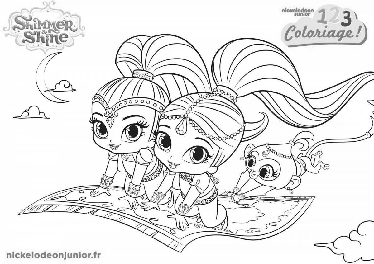 Shimmer and shine deluxe coloring book for girls