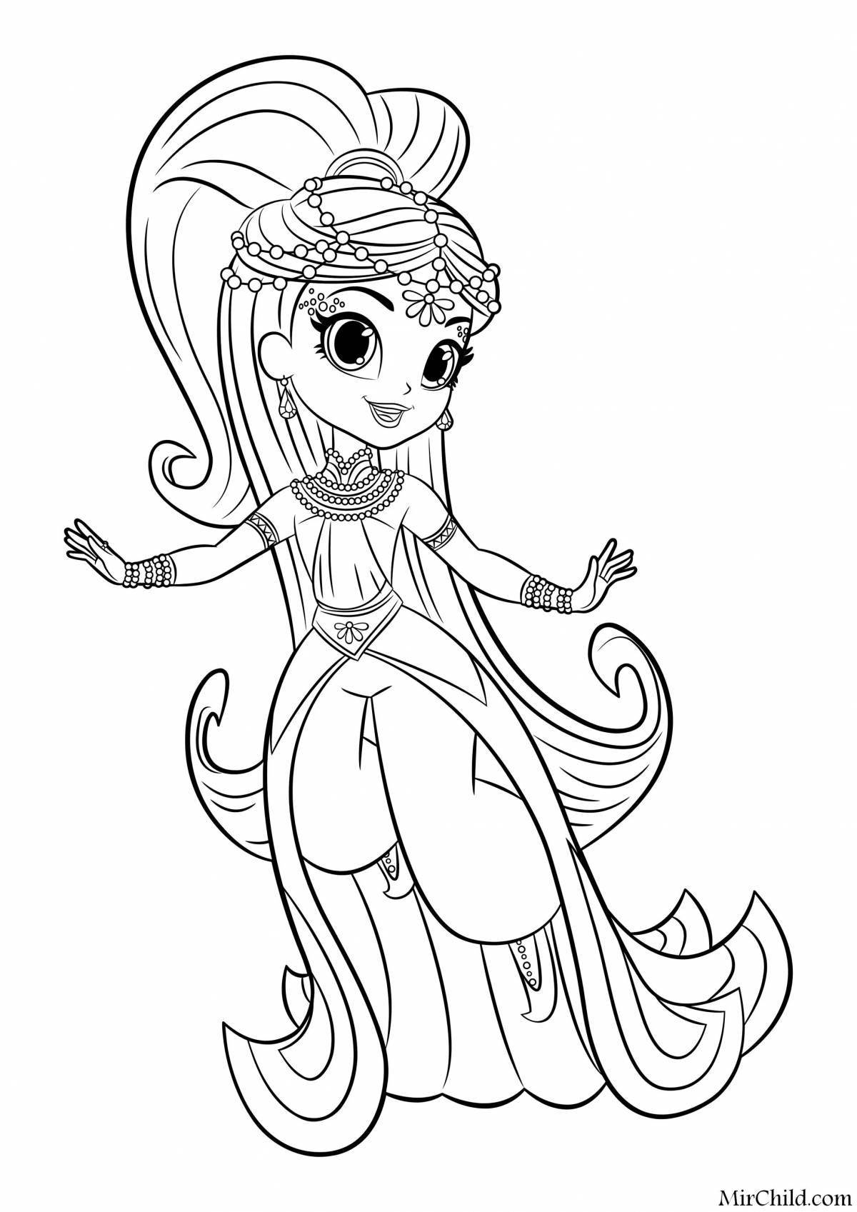 Shimmer and shine coloring book for girls