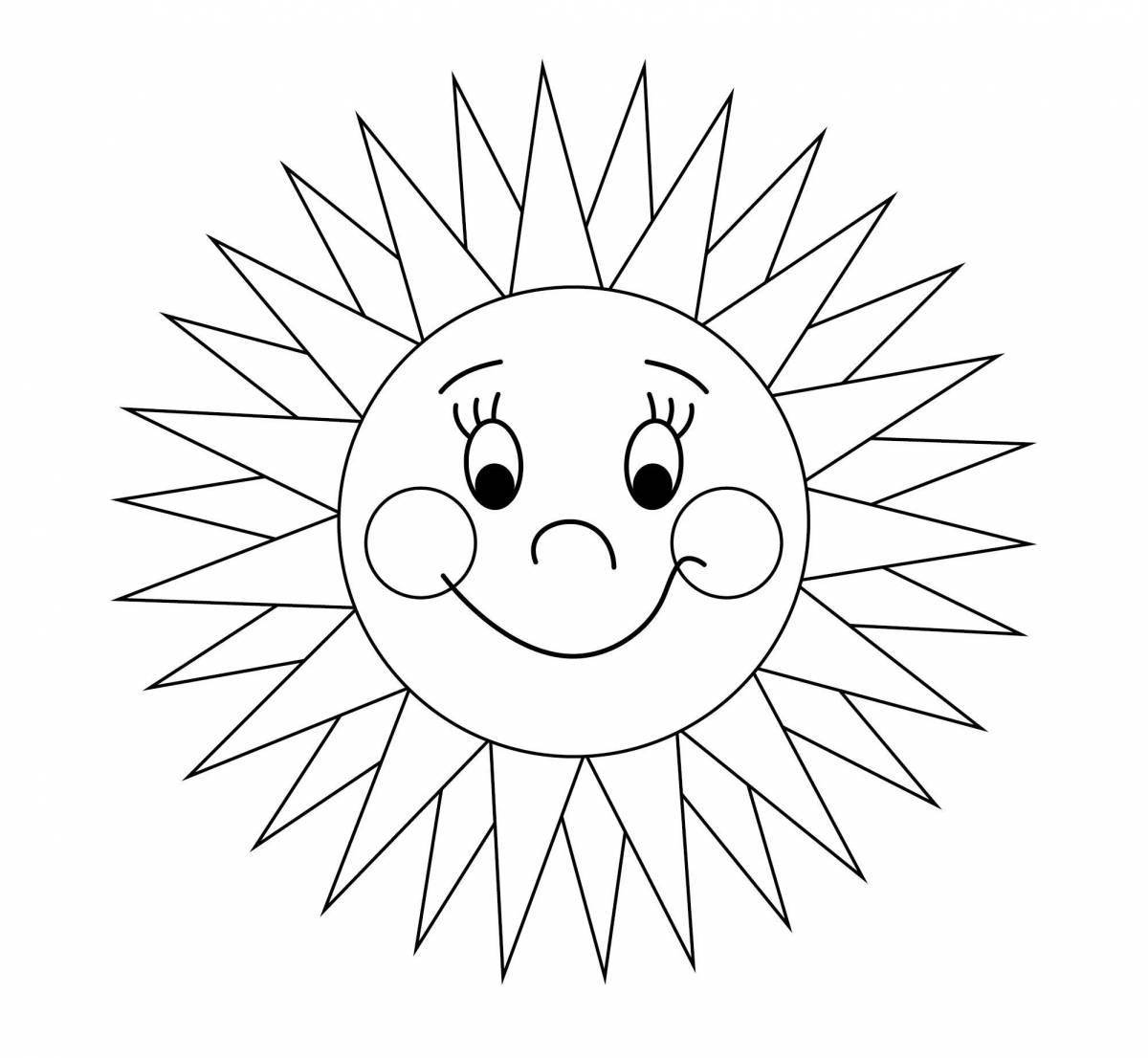 A fun coloring of the sun with rays