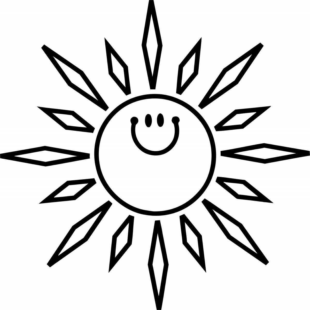 Beautiful coloring of the sun with a smile