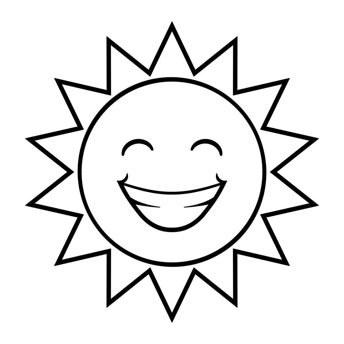 Charming sun coloring with a smile