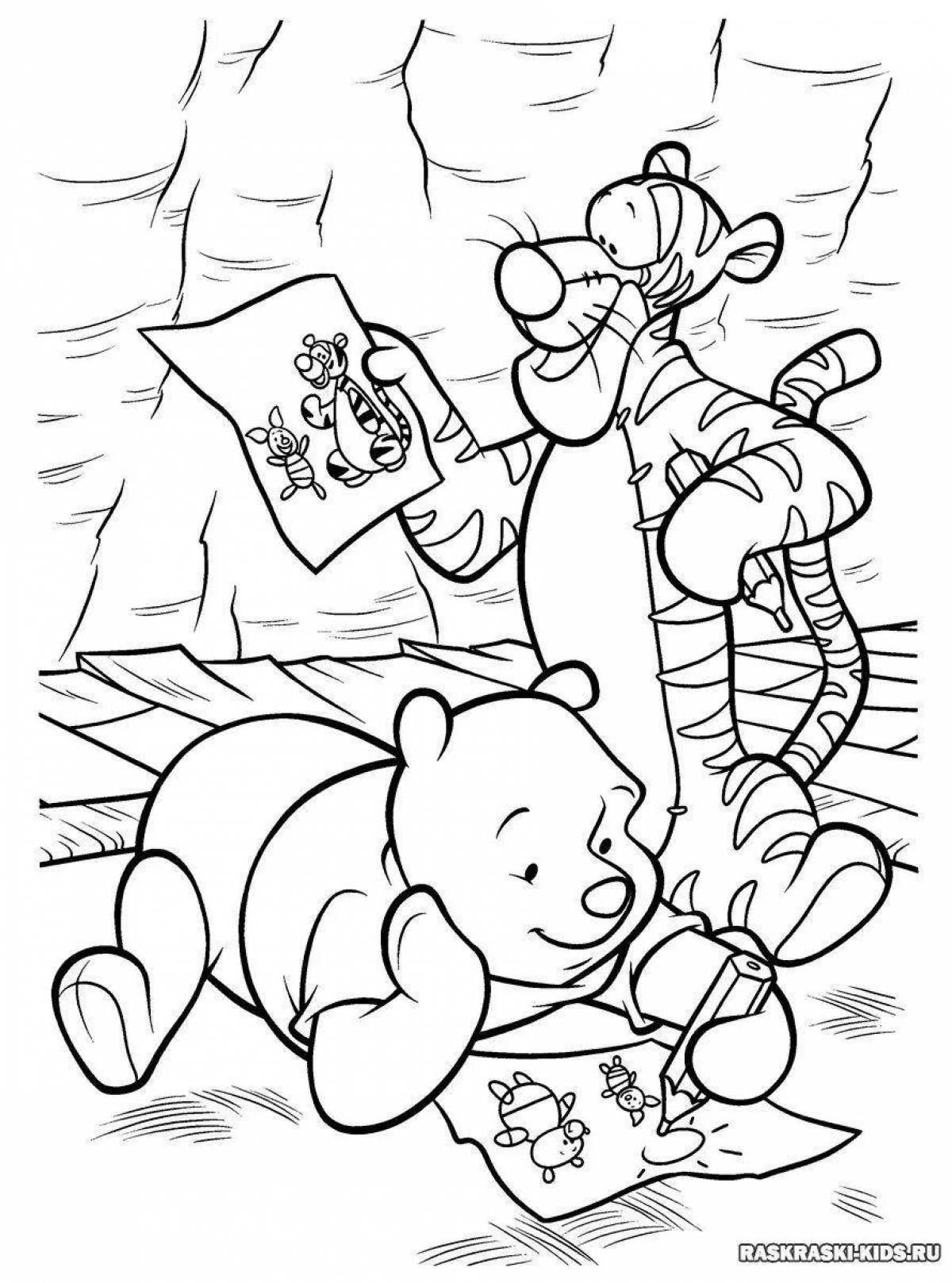 Coloring book playful winnie the pooh and friends