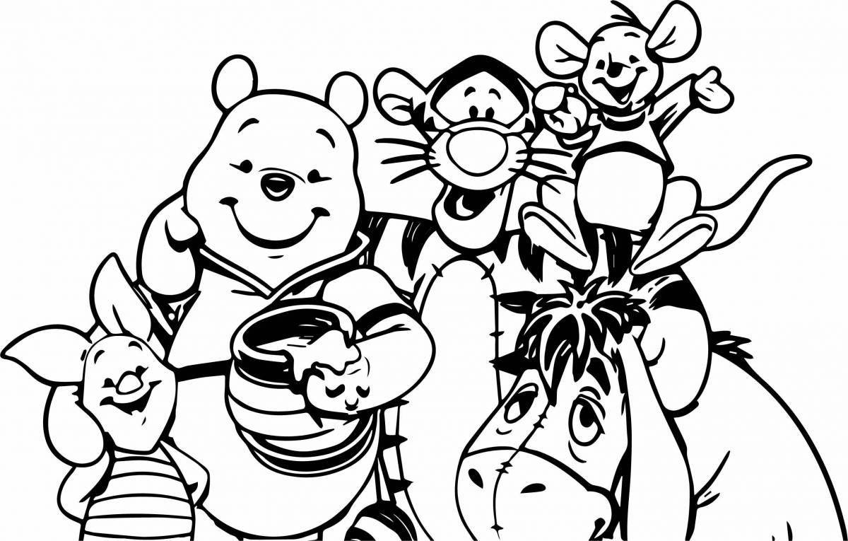Coloring page wild winnie the pooh and his friends