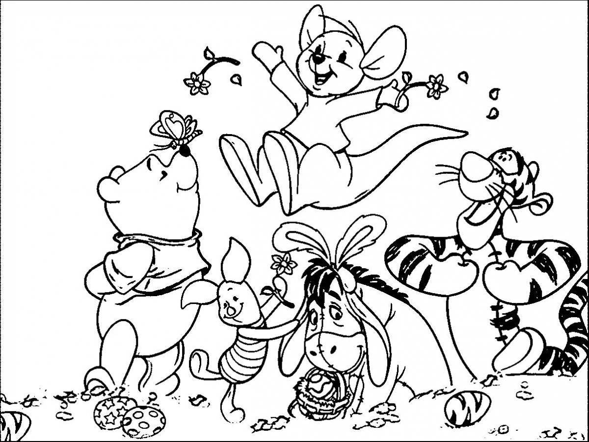 Fancy coloring Winnie the Pooh and his friends