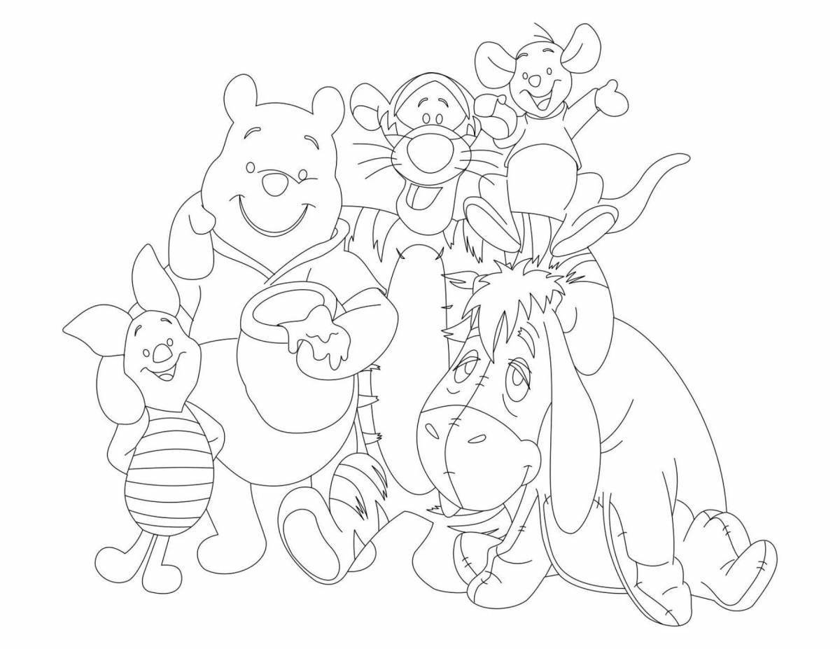 Coloring page cute winnie the pooh and his friends