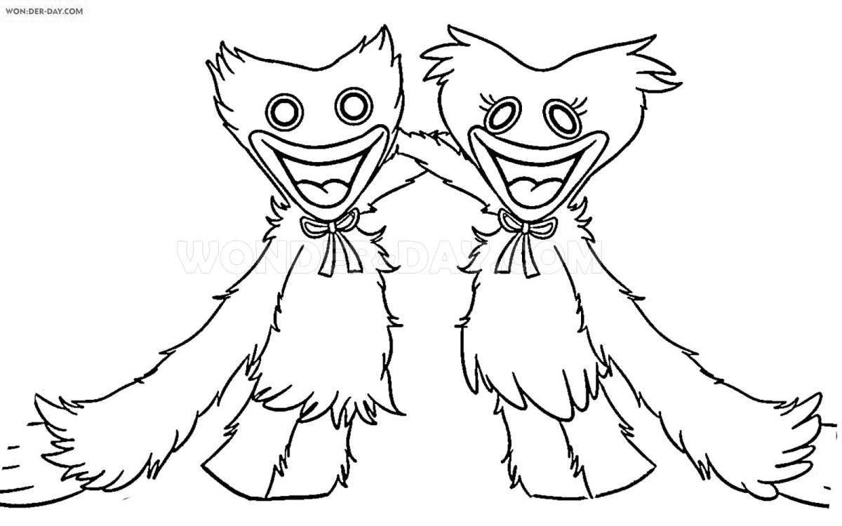 Photo Coloring book magical haggy waggie and kissi misi