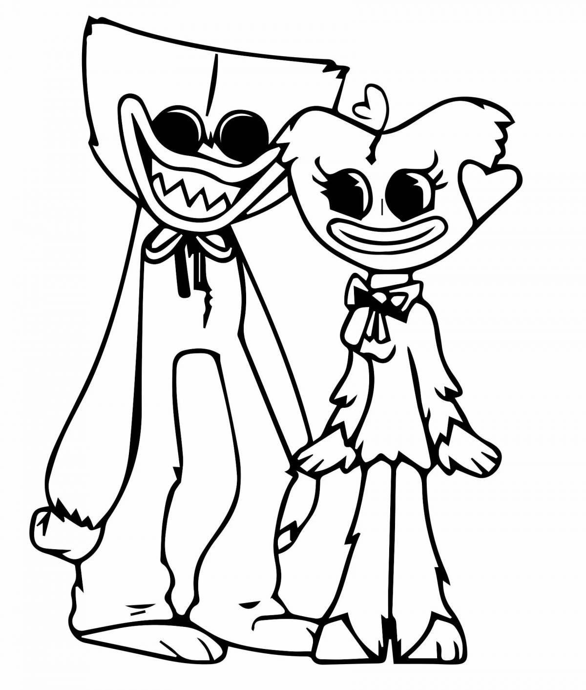 Coloring book charming haggy waggie and kisi misi