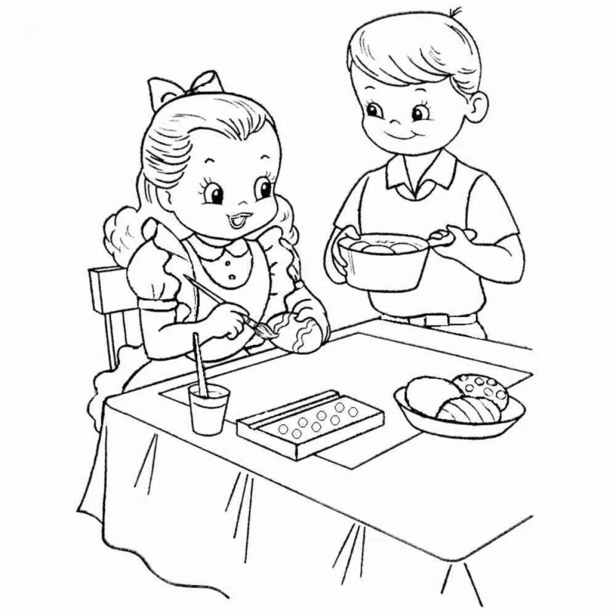 Colorful rules of behavior in kindergarten