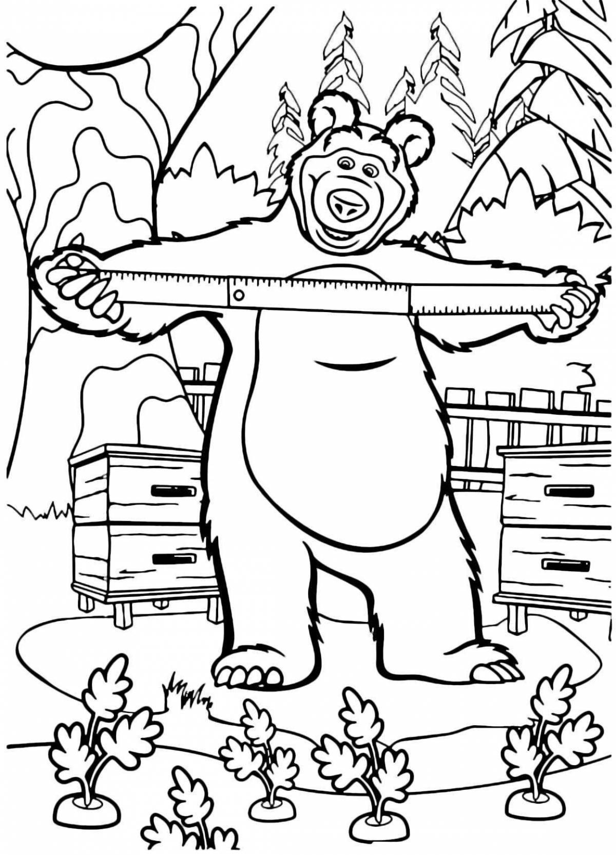 Masha and bear teddy bear coloring page