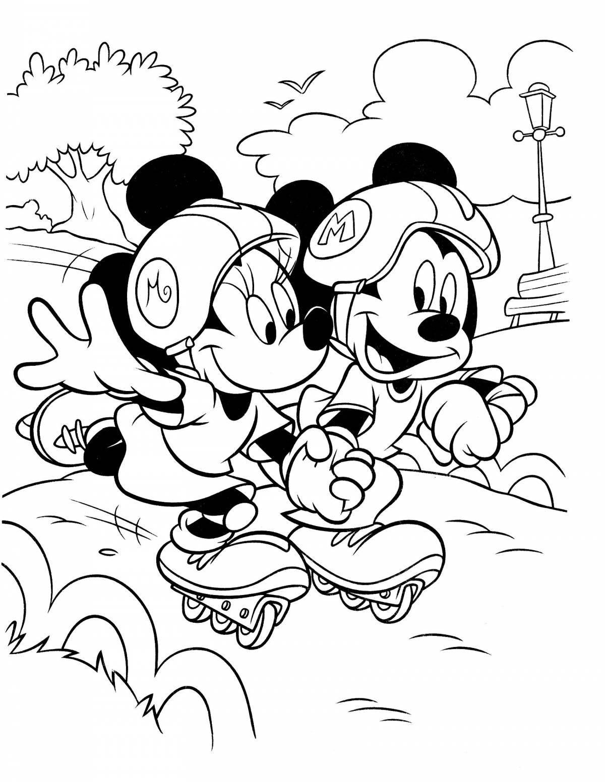 Playful goofy coloring page