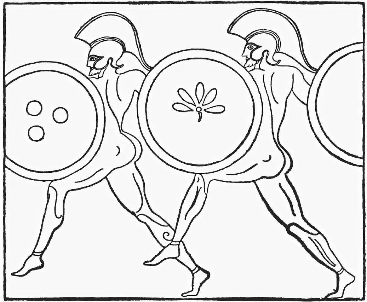 Radiant coloring page of ancient greece olympic games