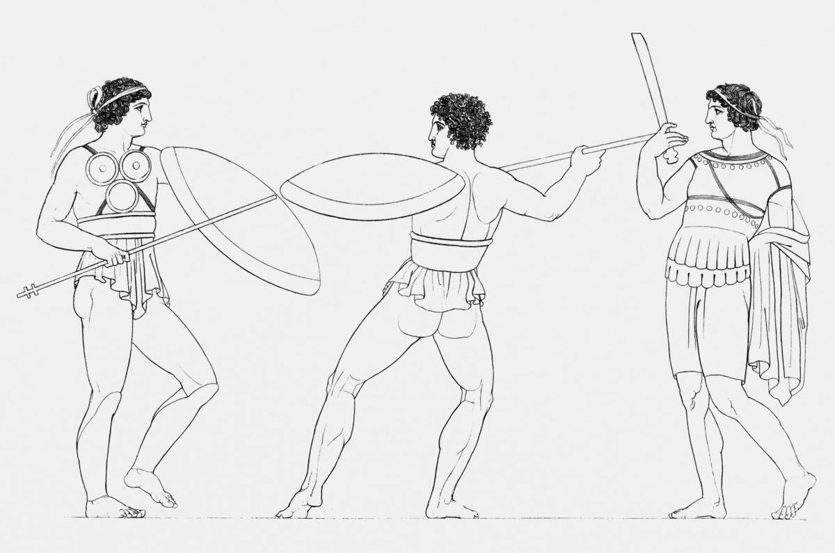 Изысканная раскраска олимпийских игр в древней греции