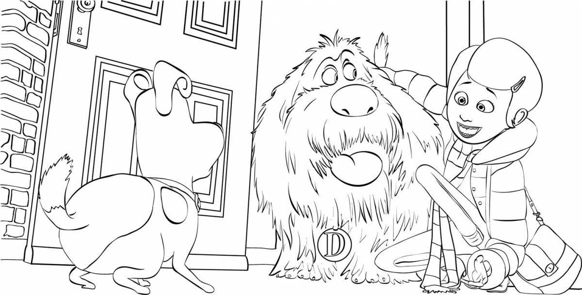 Adorable coloring book The Secret Life of Pets 2