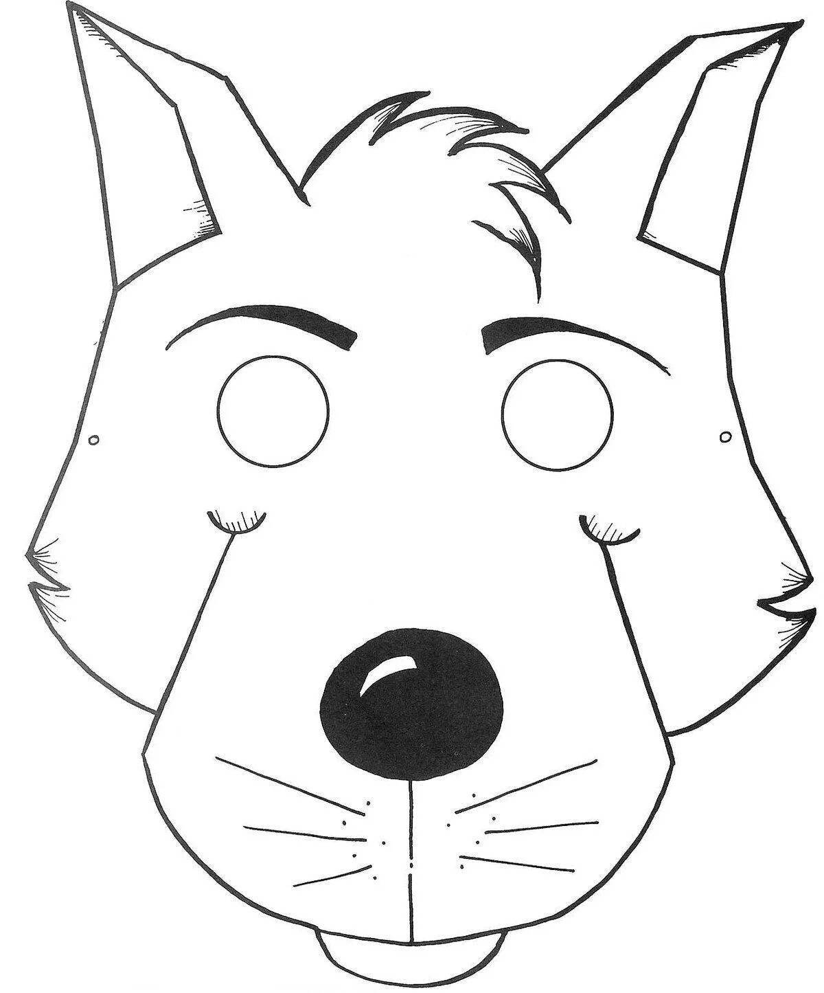 Photo Violent wolf head mask coloring