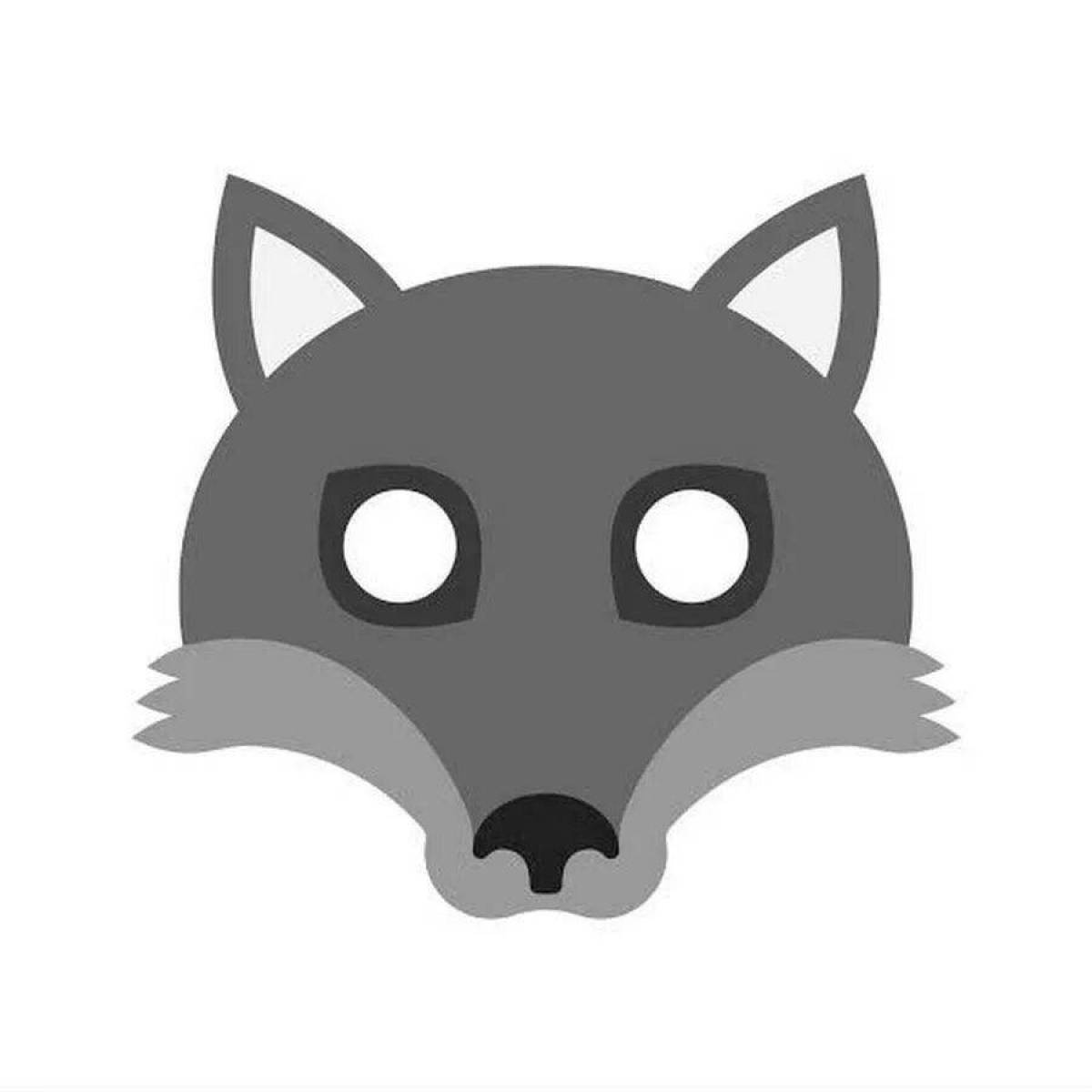 Мощная раскраска маска головы волка
