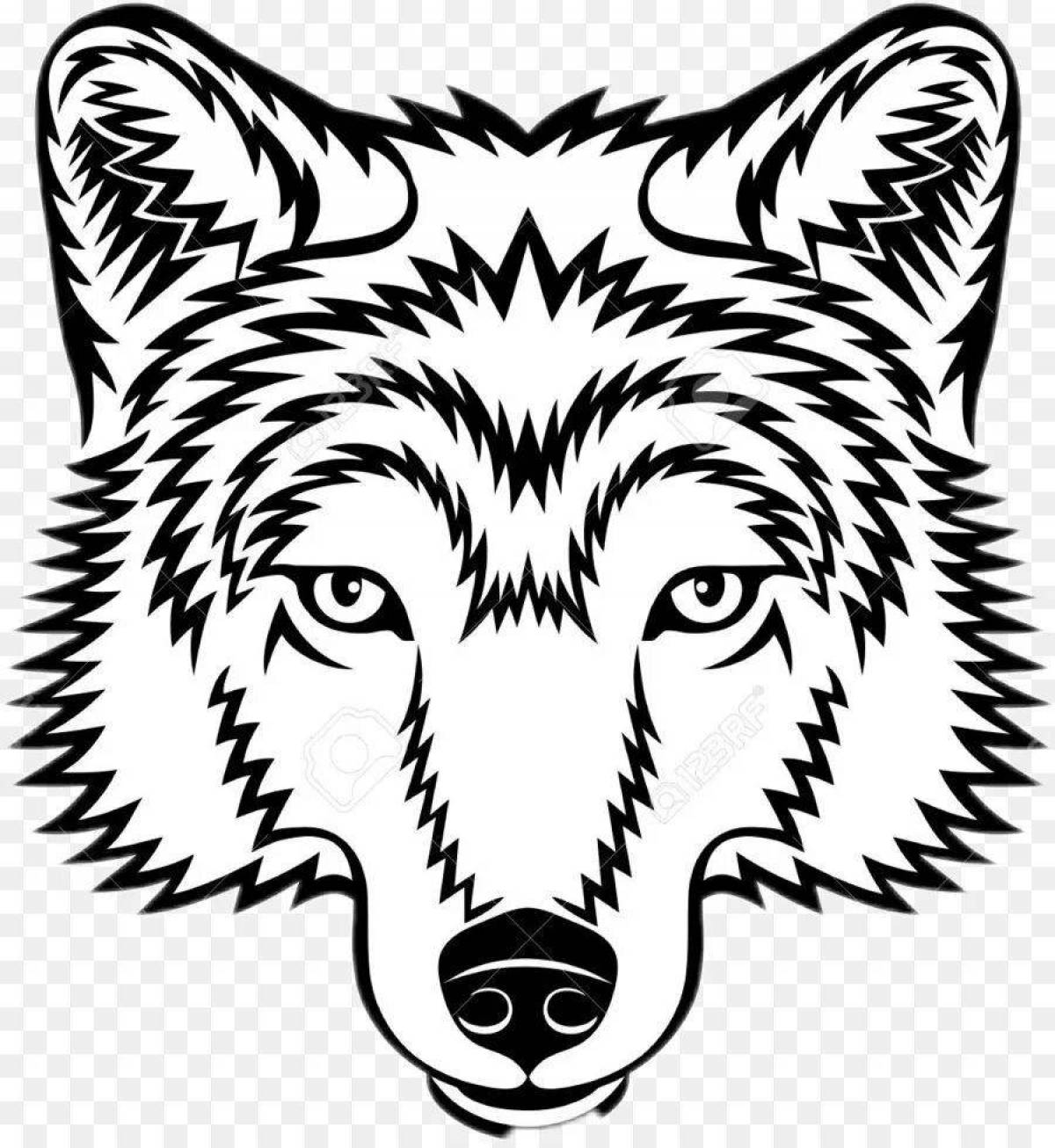 Fine coloring wolf head mask