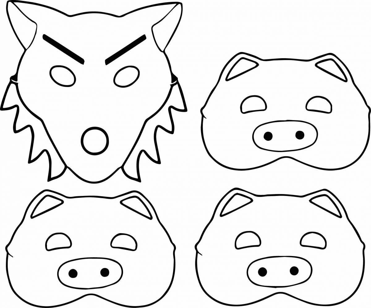 Photo Elegant coloring wolf head mask