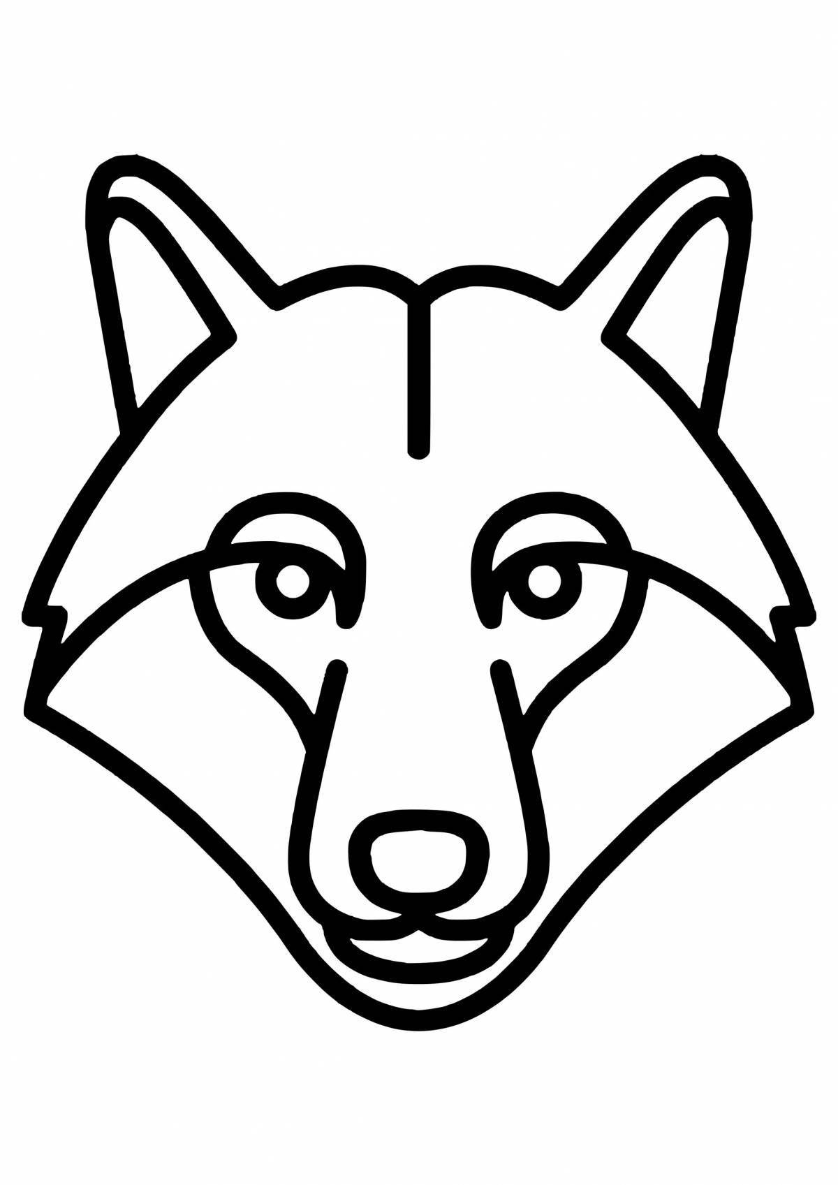 Королевская раскраска маска головы волка