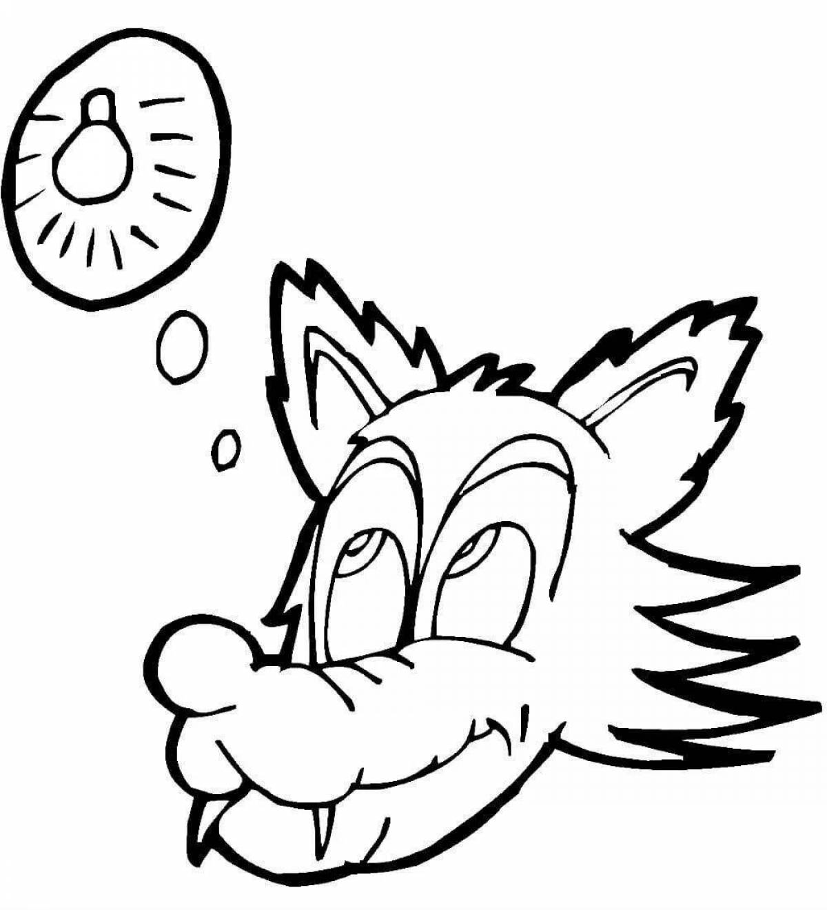 Photo Dazzling wolf head mask coloring