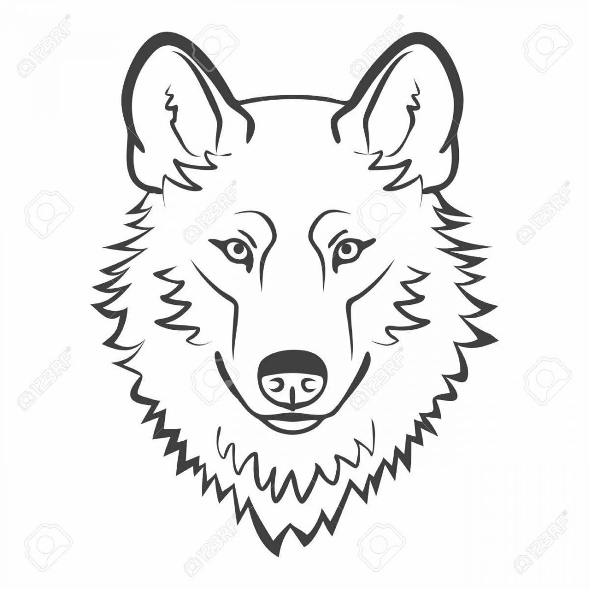 Photo Glorious wolf head mask coloring page