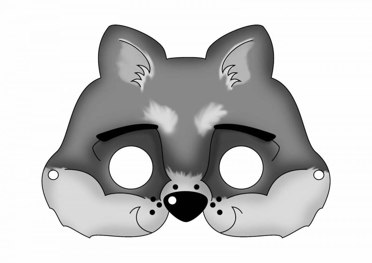 Впечатляющая раскраска маска головы волка