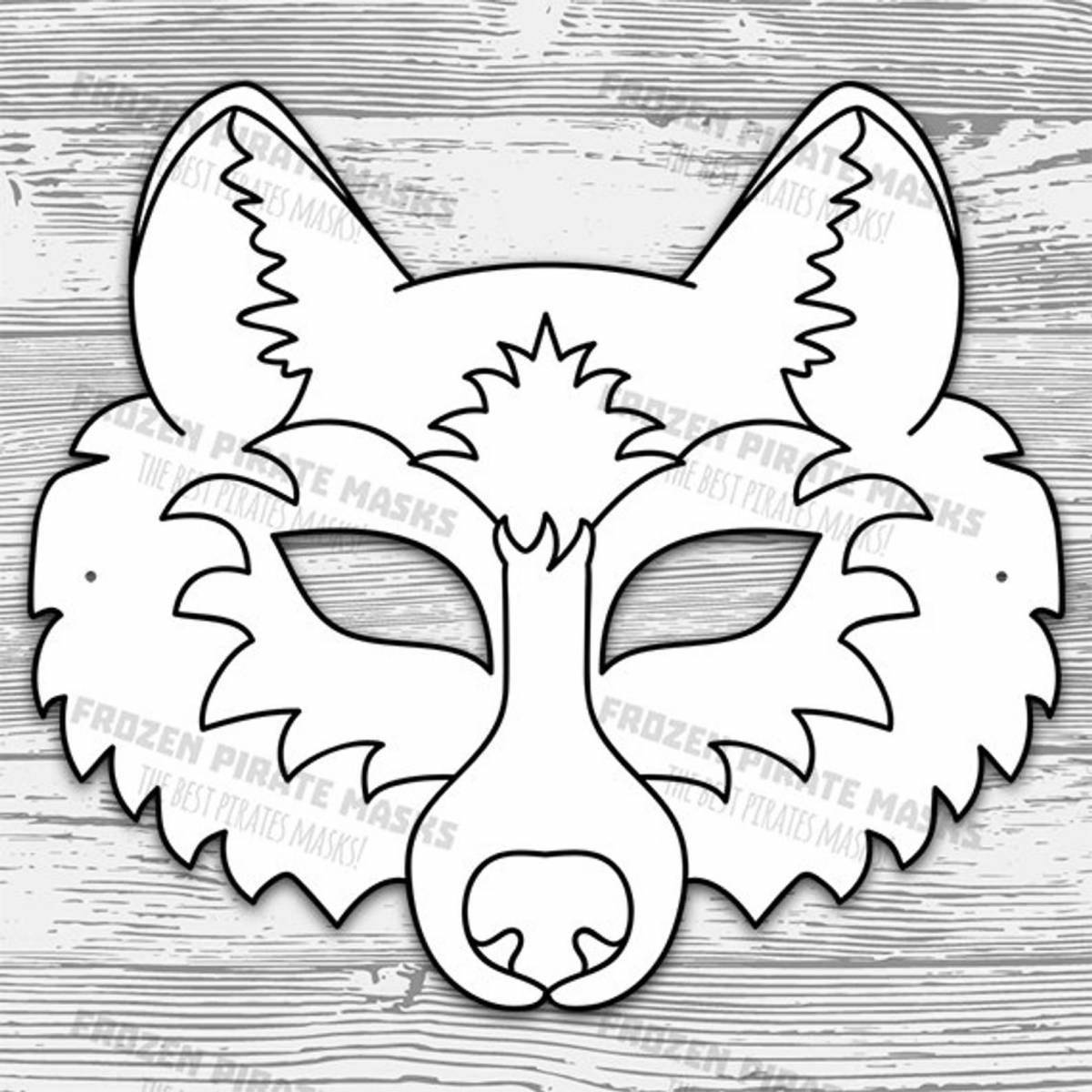 Привлекательная раскраска маска головы волка