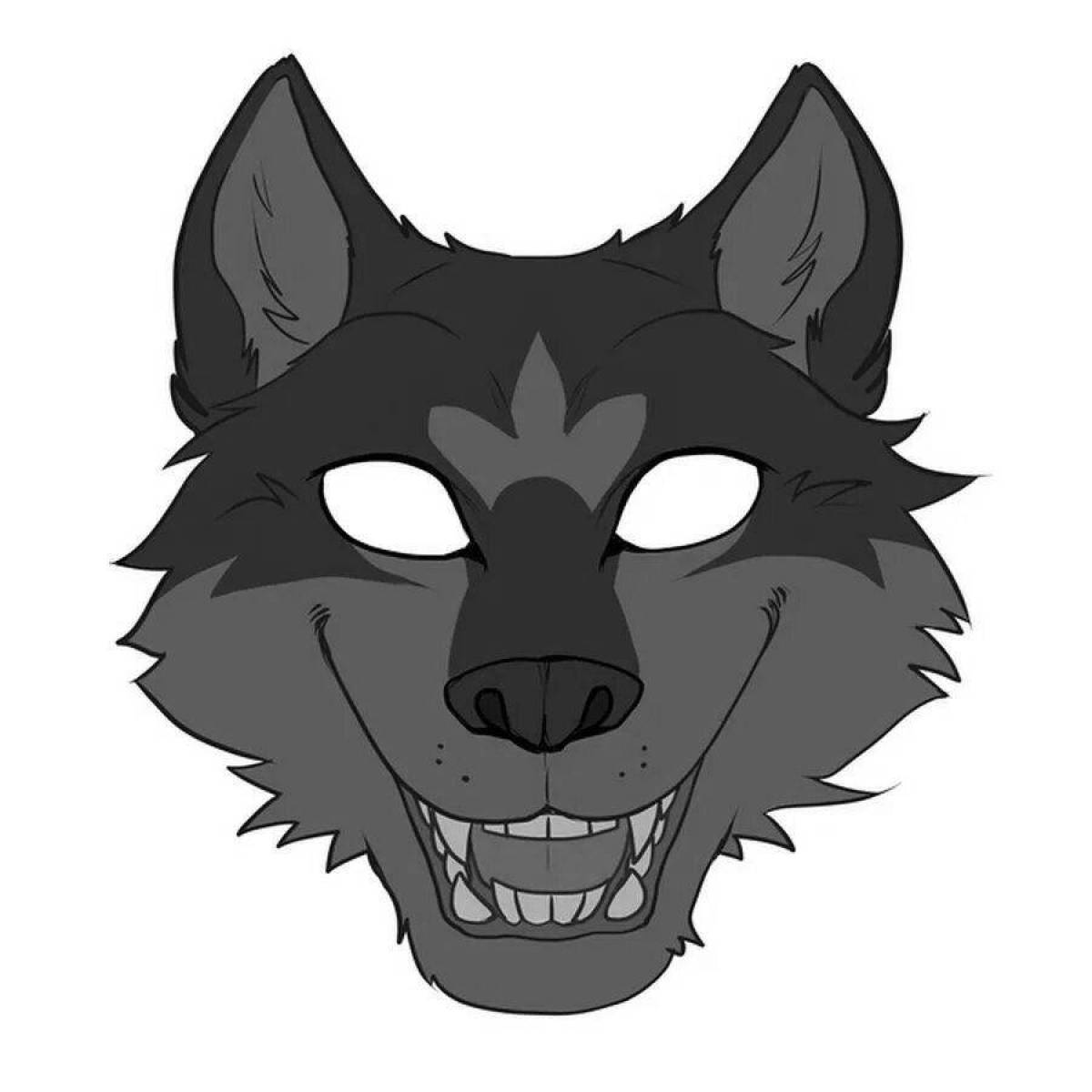 Photo Amazing coloring wolf head mask