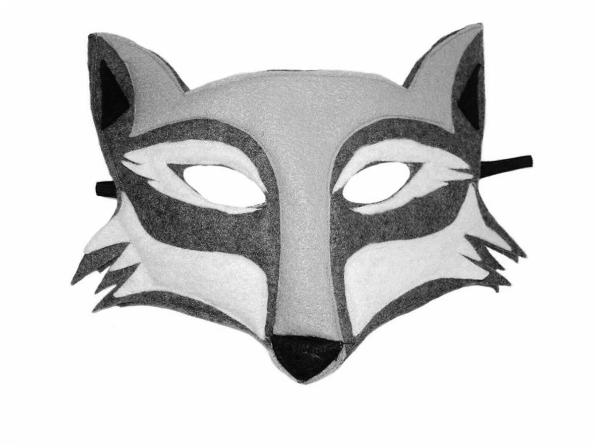 Glitter coloring wolf head mask