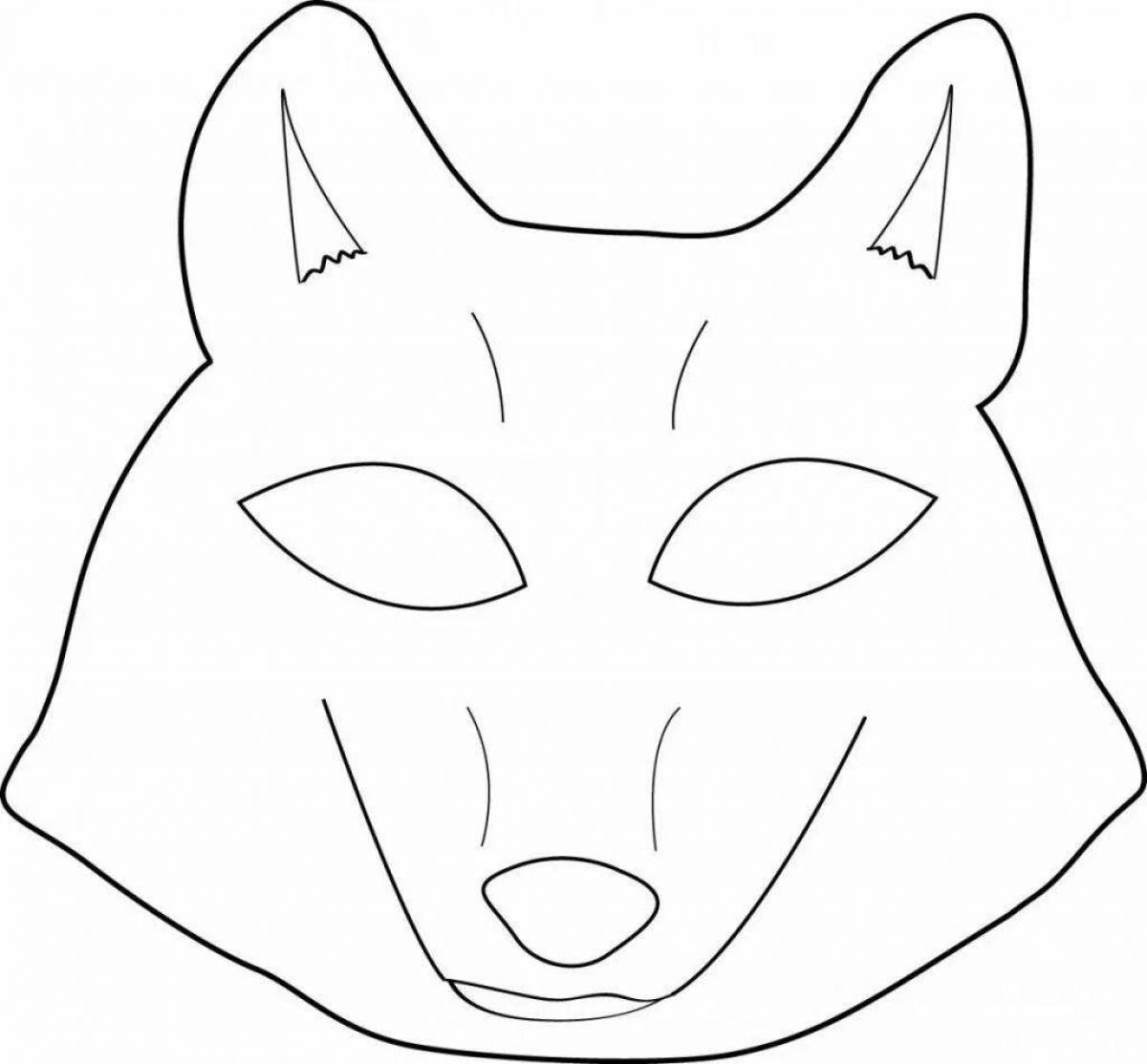 Грандиозная раскраска маска головы волка