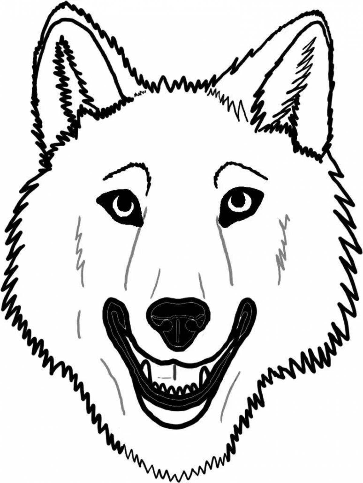 Violent coloring wolf head mask