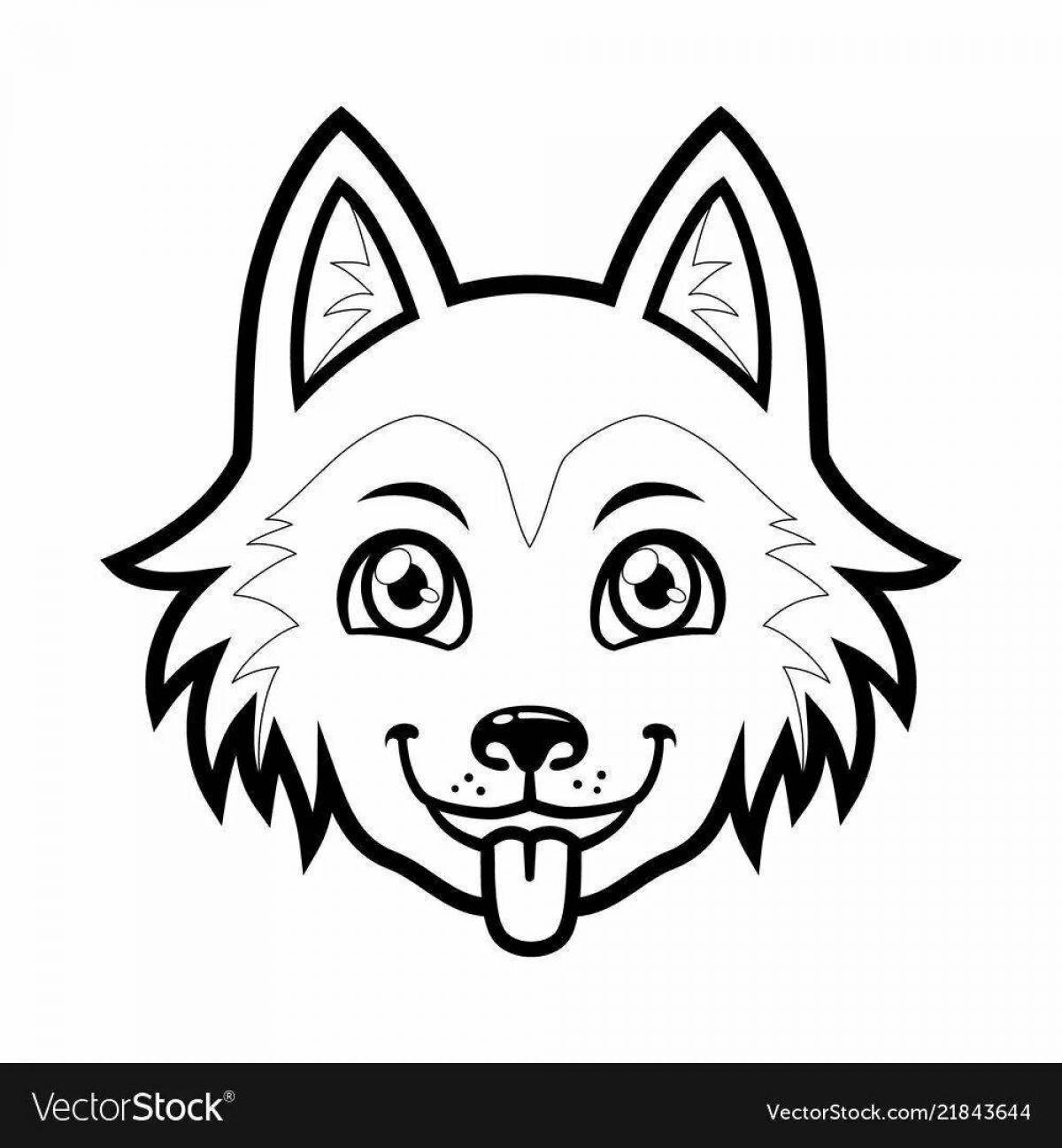 Роскошная раскраска маска головы волка