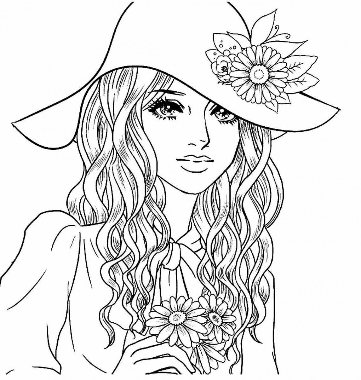 Radiant coloring page girls 12 years old fashion