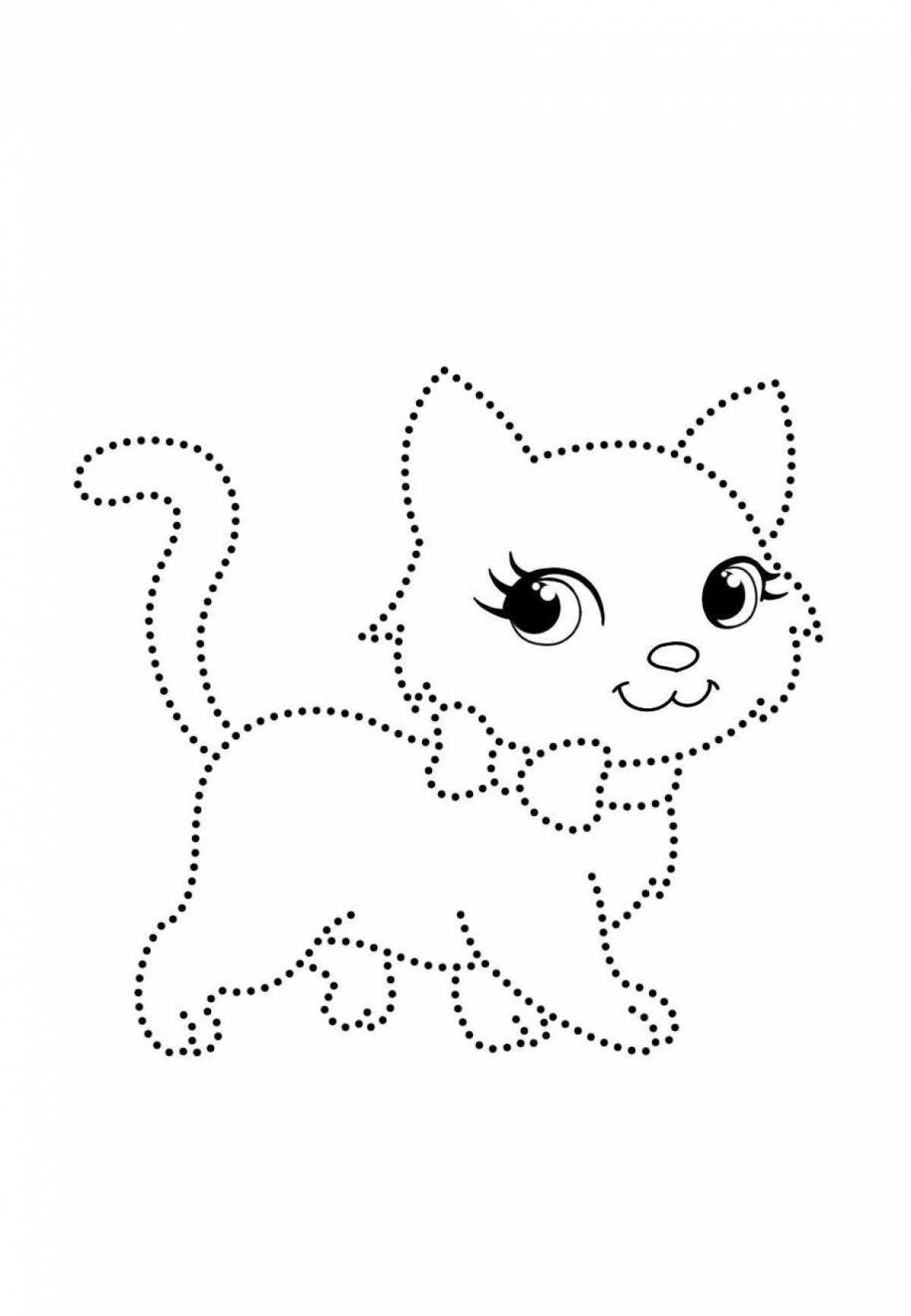 Playful dot by dot coloring page