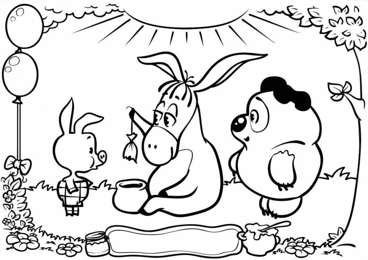 Coloring page funny winnie the pooh and his friends