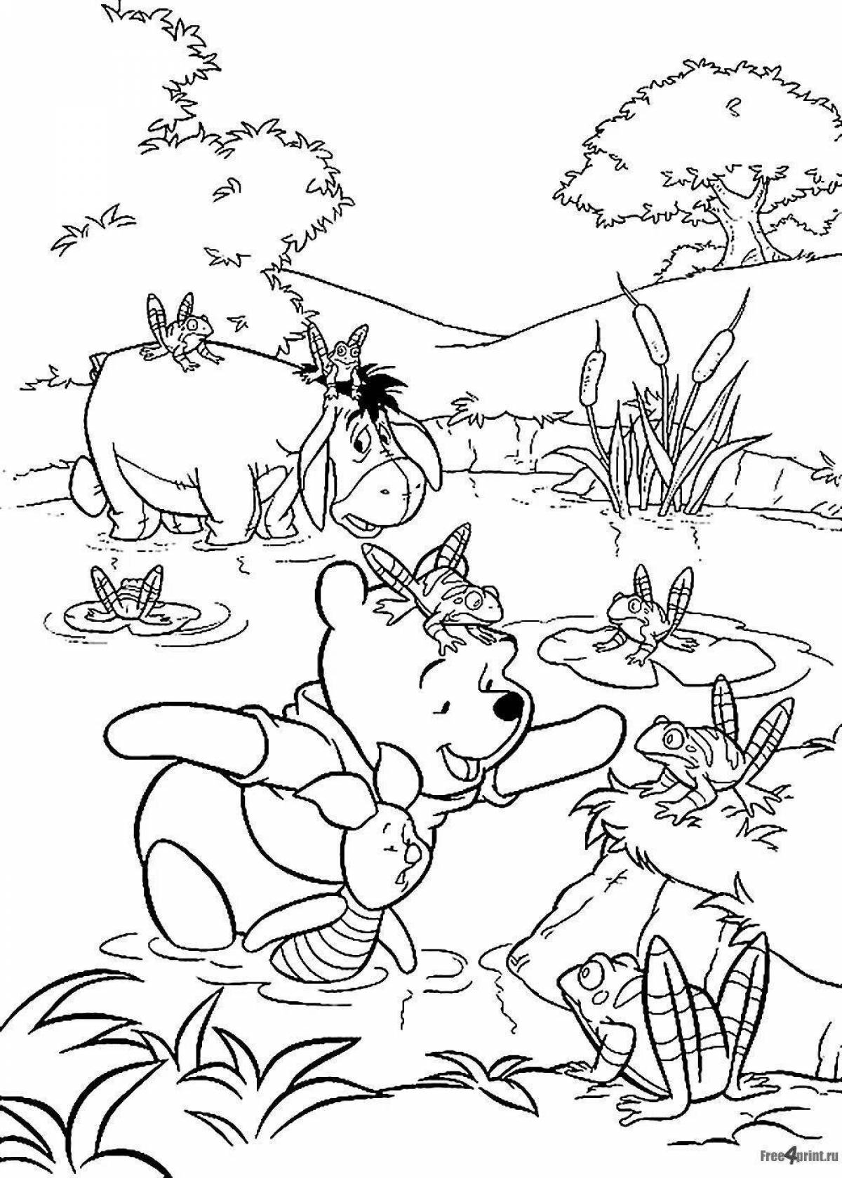 Coloring page cute winnie the pooh and his friends