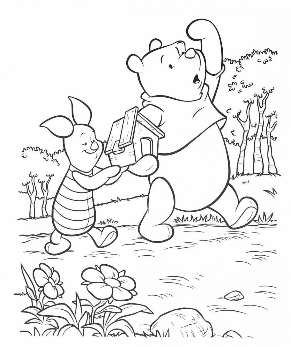 Winnie the Pooh and his friends funny coloring book