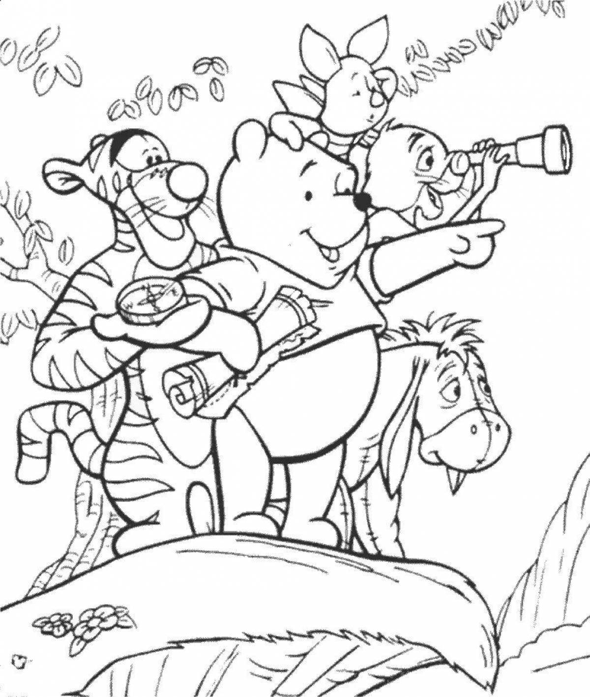 Coloring book bright winnie the pooh and his friends