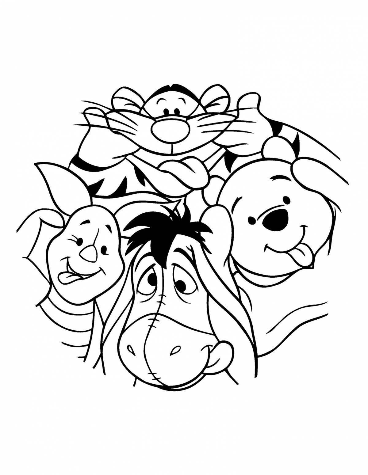 Coloring page funny winnie the pooh and his friends