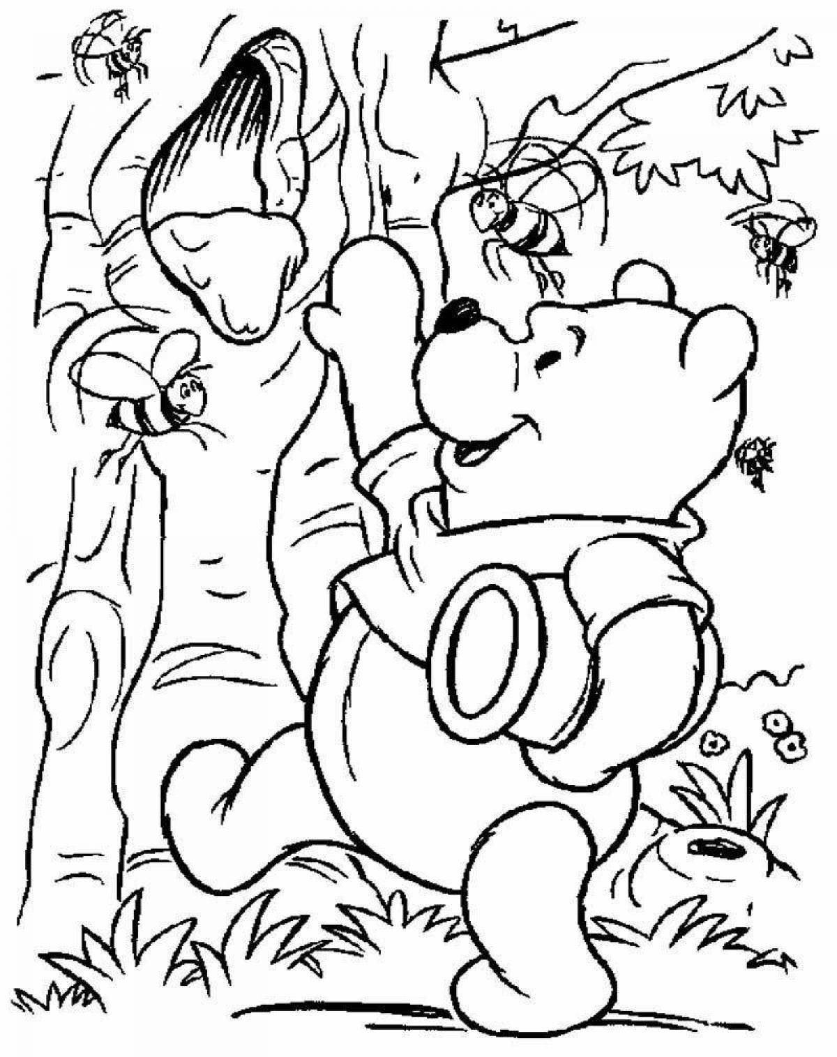 Fabulous winnie the pooh and his friends coloring page