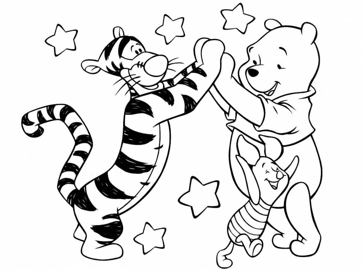 Coloring page quirky winnie the pooh and his friends