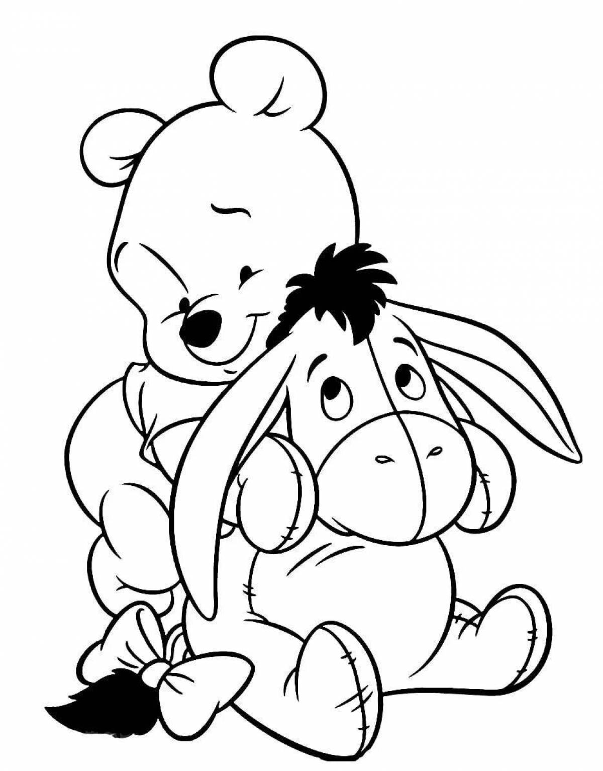 Coloring page shiny winnie the pooh and his friends