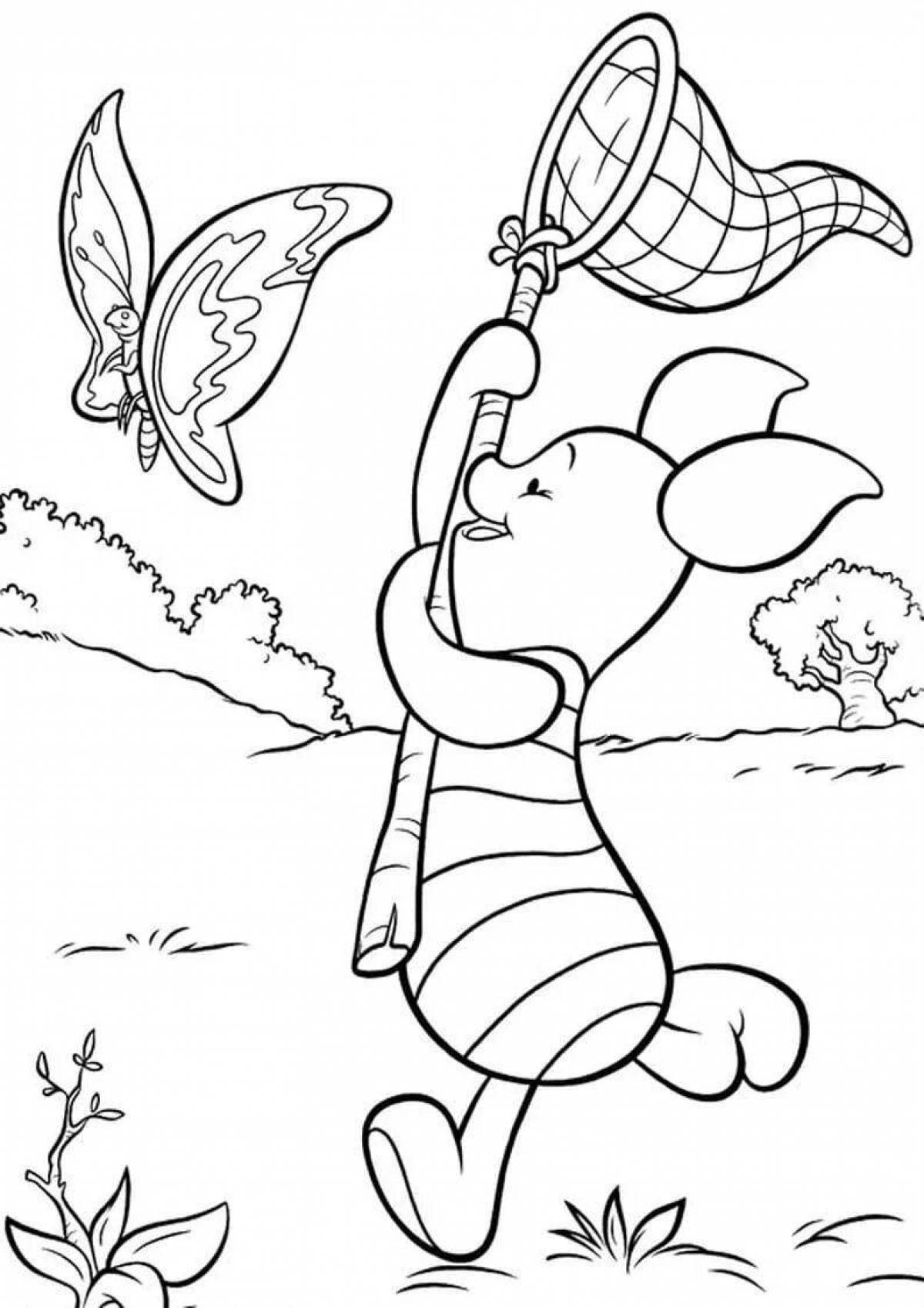 Coloring comic winnie the pooh and his friends