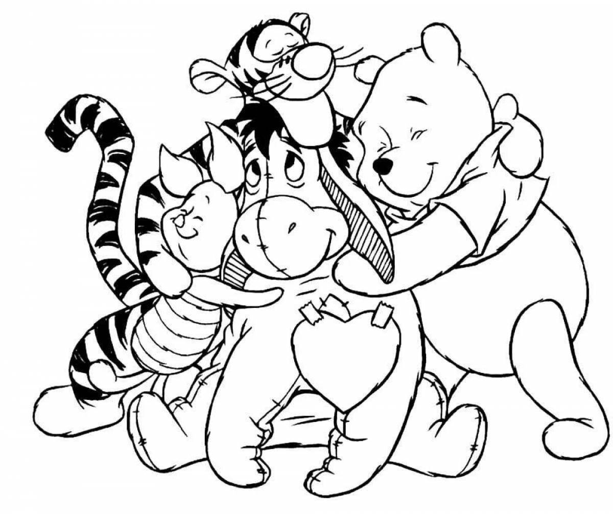 Coloring page witty winnie the pooh and his friends