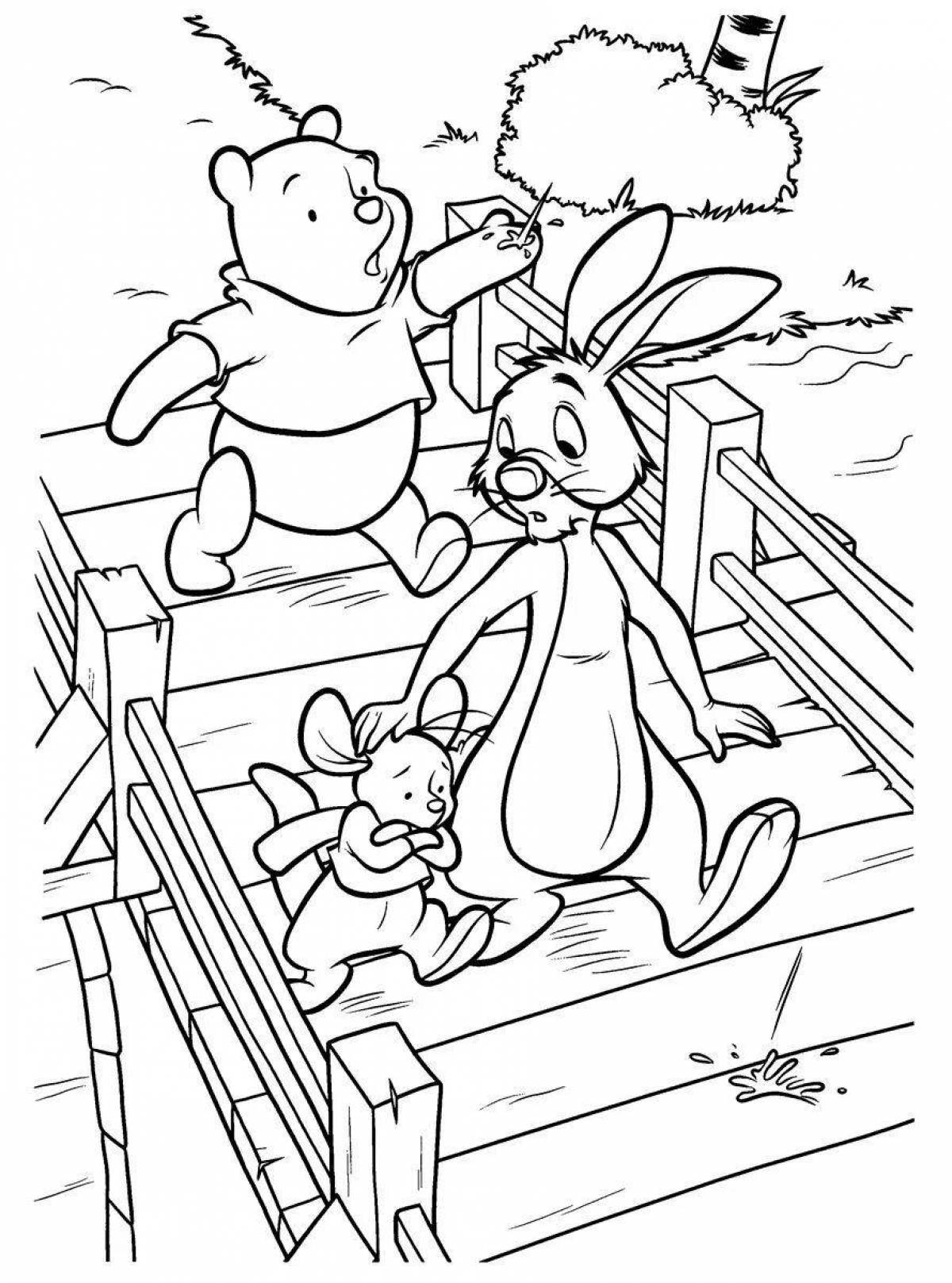 Coloring zany winnie the pooh and his friends