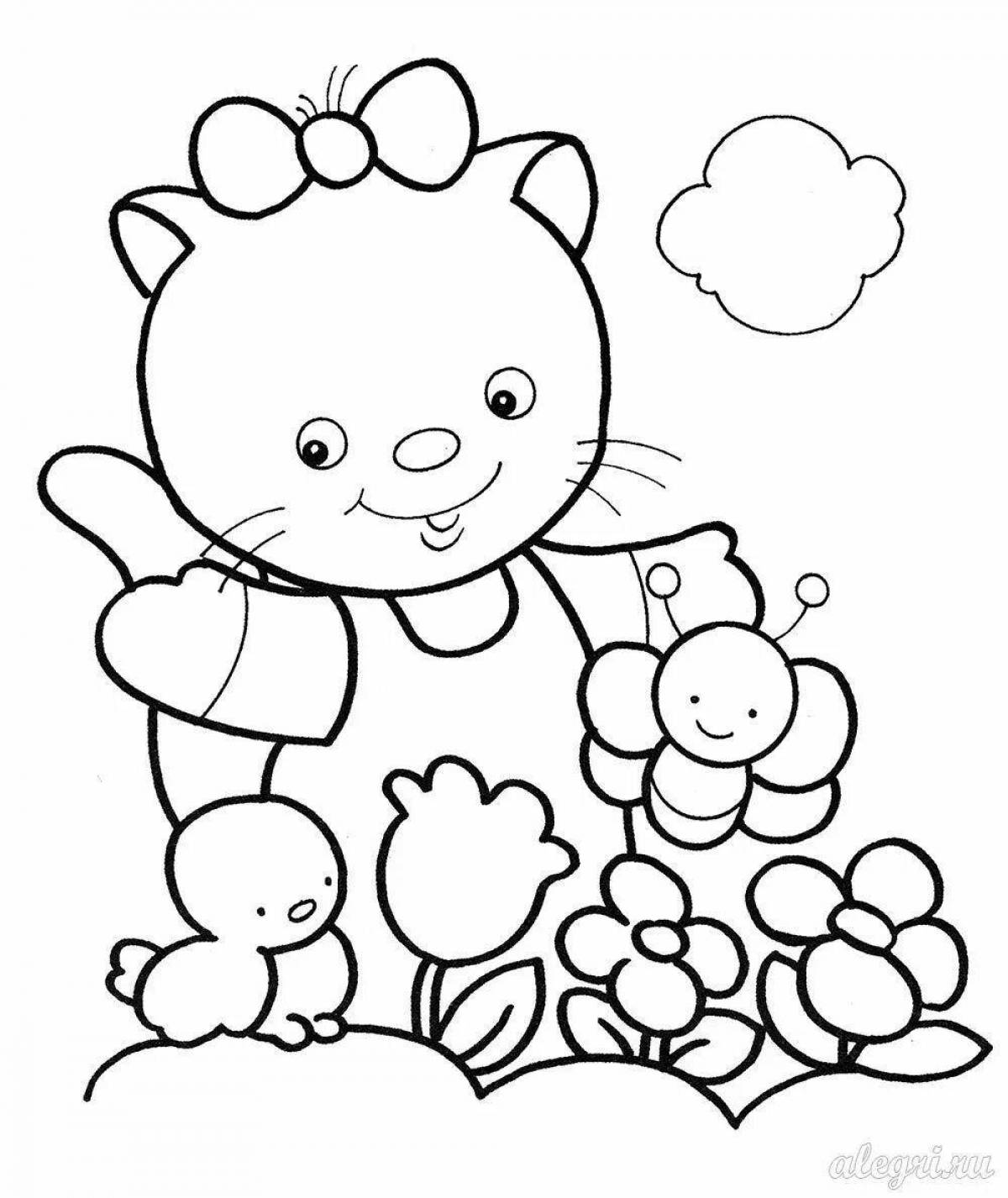 Glitter coloring book for little girls 3 years old
