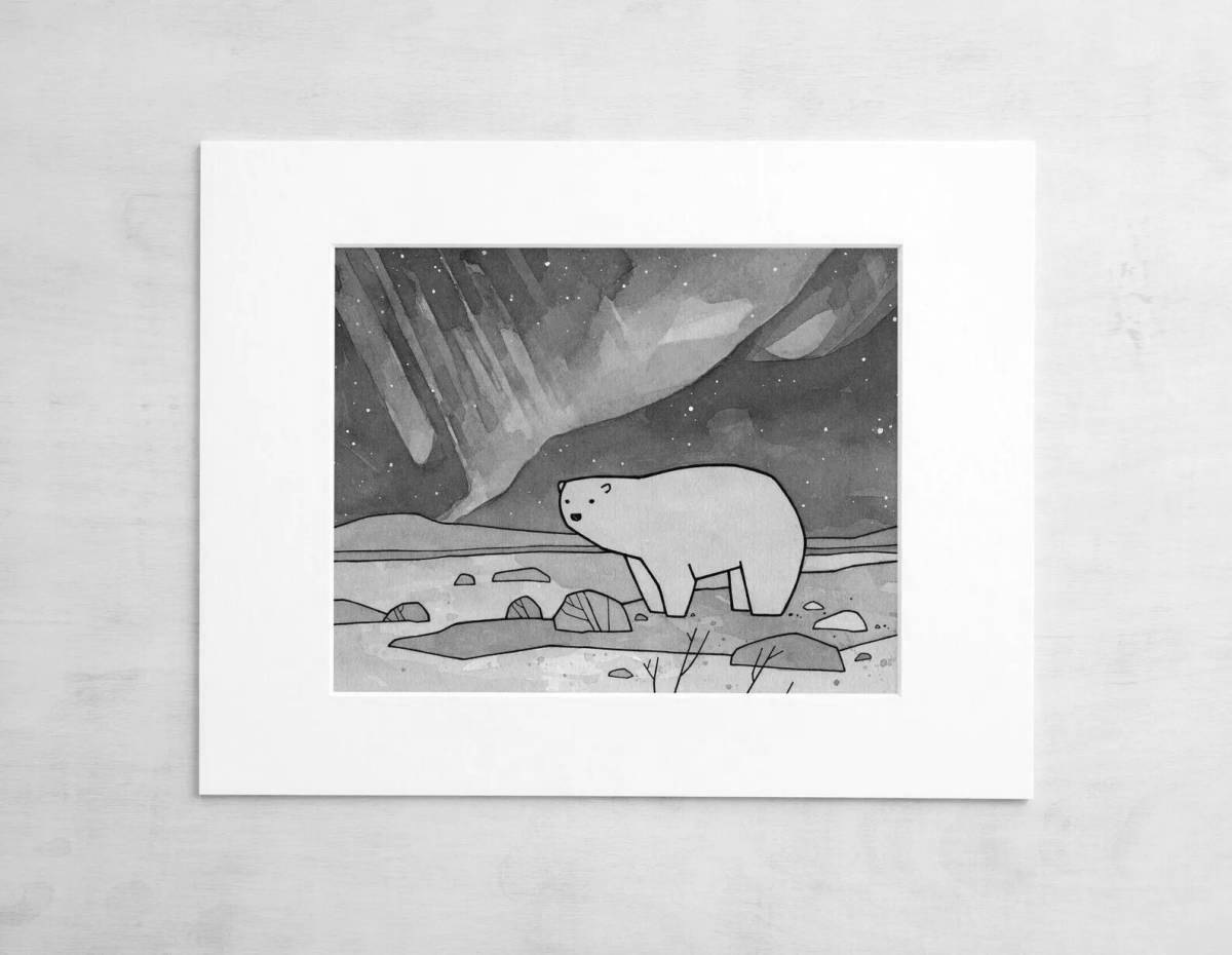 Adorable polar bear coloring page