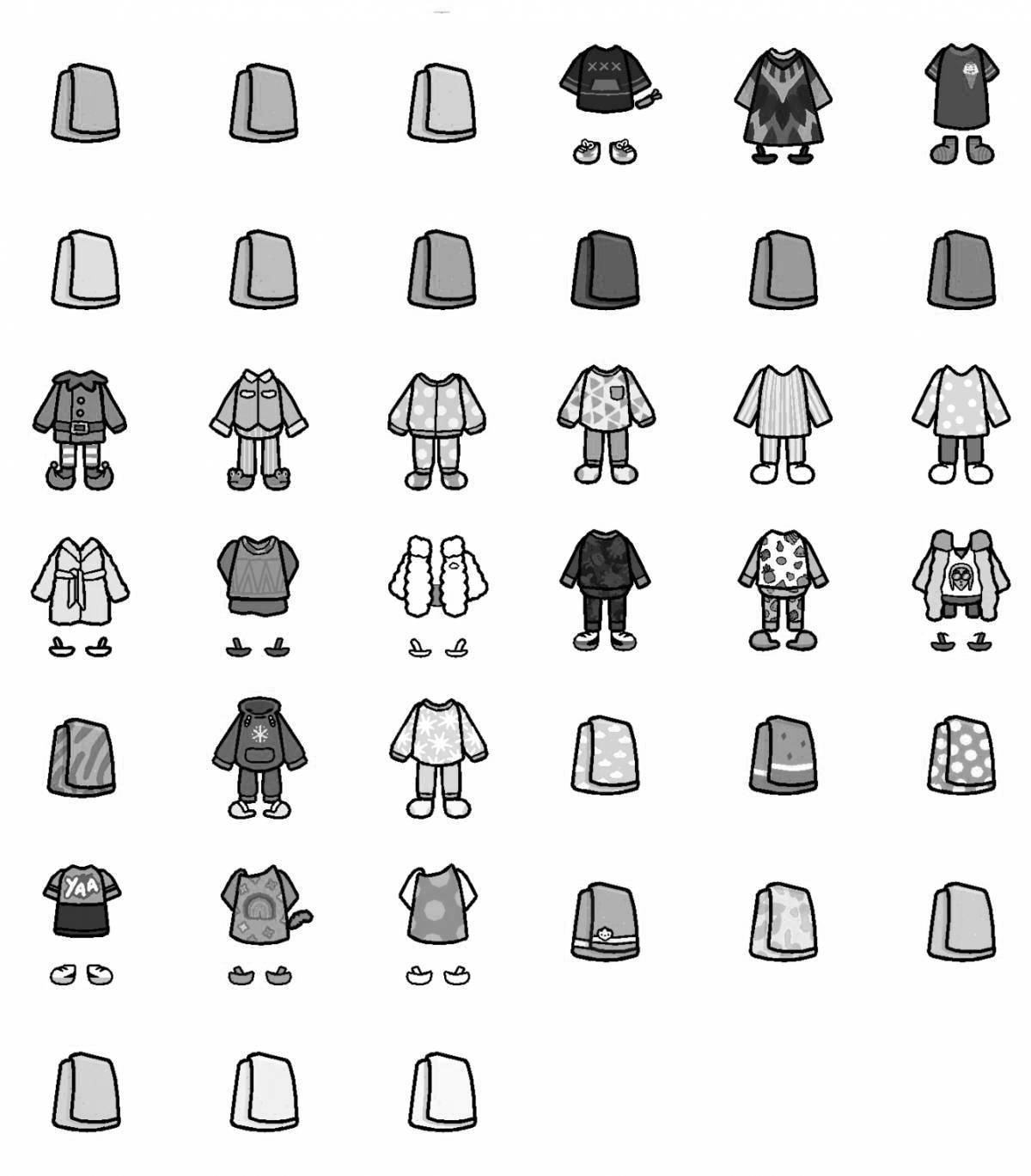 Coloring Pages Toka boca characters with clothes at home (36 pcs ...