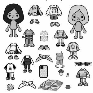 Coloring Pages Toka boca characters with clothes at home (36 pcs ...