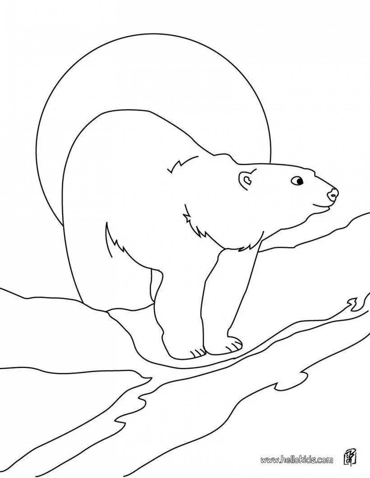 Cozy polar bear coloring page