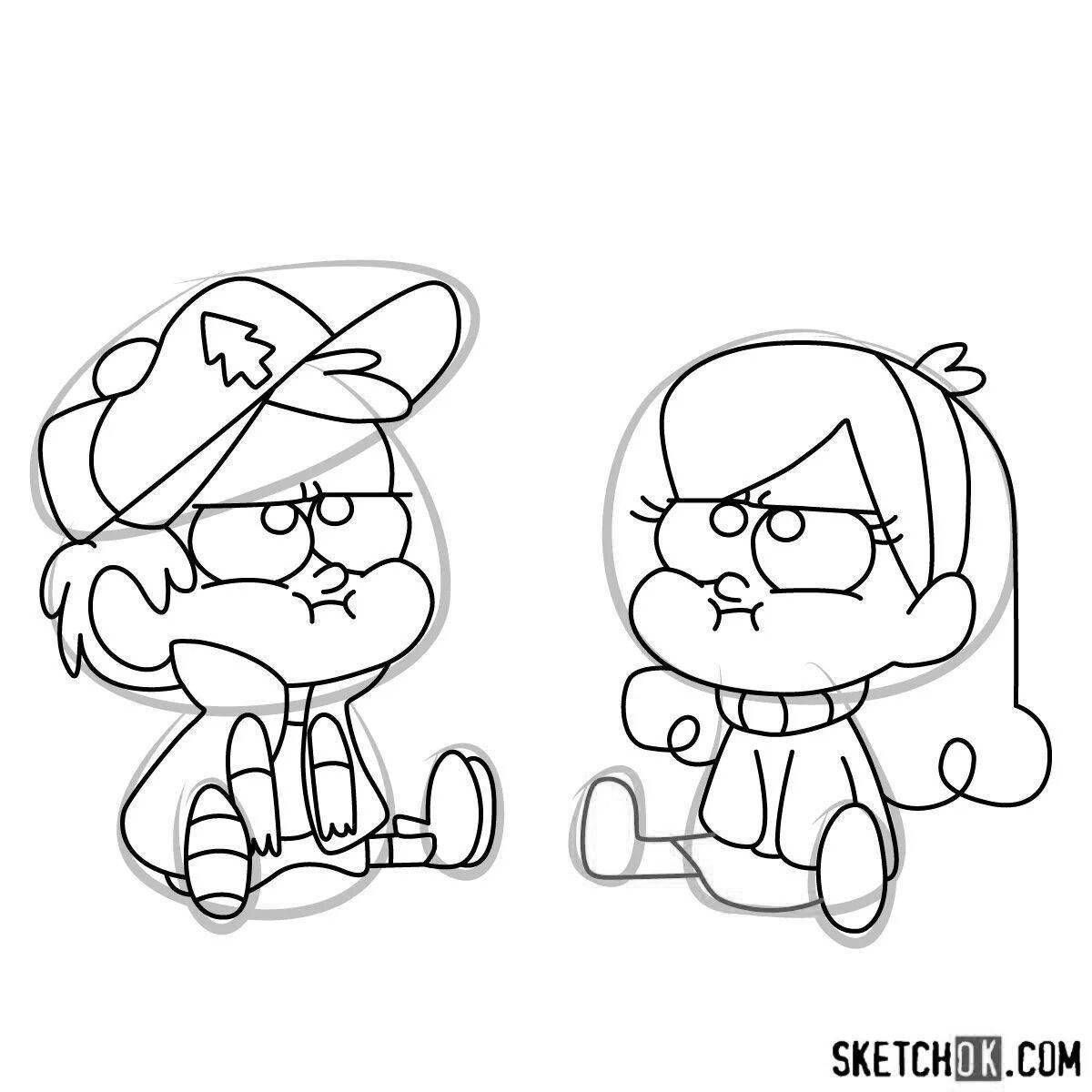 Drawing mabel and dipper gravity falls